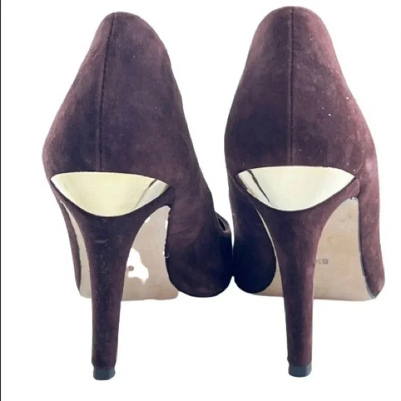 BAGLEY MISCHKA BROWN SUEDE HEELS CLASSIC PUMP SHOES SIZE 8.5 - Picture 2 of 16